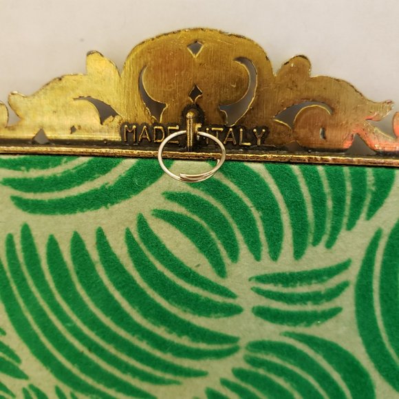 Vintage pair Italian Filigree Gold and Black Floral Art - Picture 3 of 8